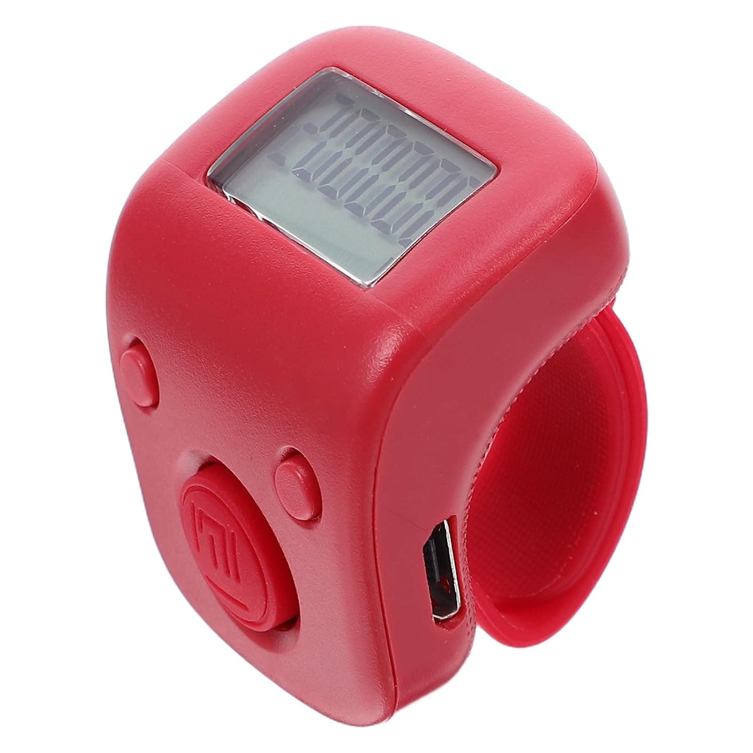 Rechargeable Finger Counter Digital Tally Counter, Silent Silicone Red