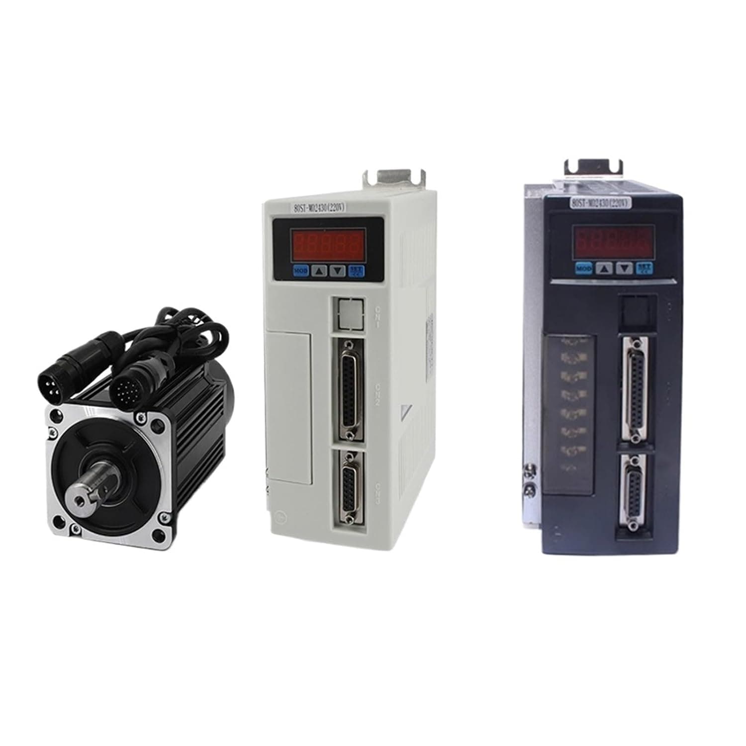 80st-M02430 220v 750w Ac Servo Motor 2.39n.M. 3000rpm 0.75kw Servomotor Single-Phase Drive Permanent Matched Driver(3 Set)